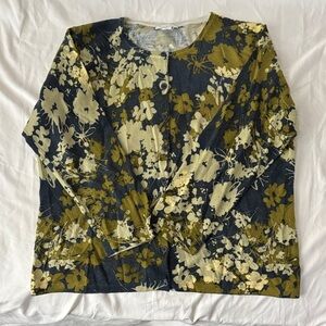 Garnet Hill Blue and Green Knit Top